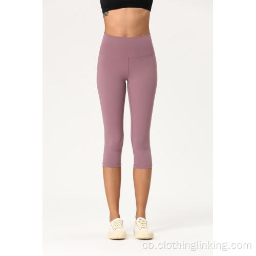 Pantaloni di Yoga à Vita Alta 3/4 di Lunghezza